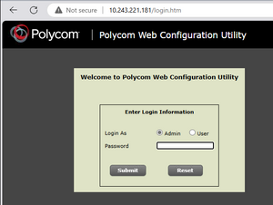 Polycom vvx300 web interface login page